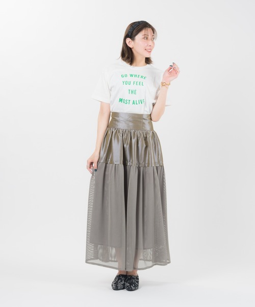 LAYMEE(レイミー)の「Go where Tshirt / ゴーウェアーTシャツ(Tシャツ/カットソー・レディース・ホワイト/ネイビー/グレー系その他・FREE)」の10枚目の写真