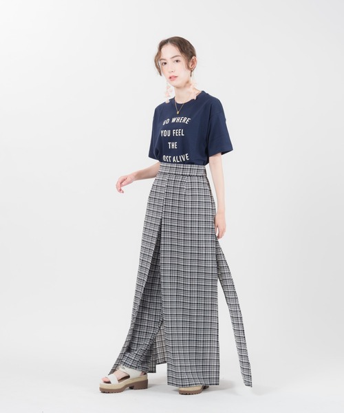 LAYMEE(レイミー)の「Go where Tshirt / ゴーウェアーTシャツ(Tシャツ/カットソー・レディース・ホワイト/ネイビー/グレー系その他・FREE)」の14枚目の写真