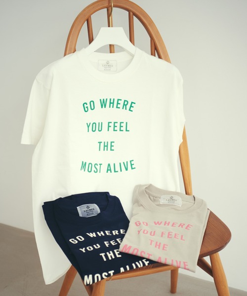 LAYMEE(レイミー)の「Go where Tshirt / ゴーウェアーTシャツ(Tシャツ/カットソー・レディース・ホワイト/ネイビー/グレー系その他・FREE)」の17枚目の写真
