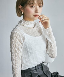 ECRIRE | ジグザグストライプシースルーカットソー(Tシャツ/カットソー)