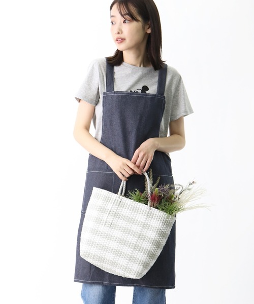 salle de bal（サルデバル）の「salle de bal / サルデバル メルカドバッグ　マルシェバッグ お買い物バッグ メッシュバッグ（かごバッグ・レディース・ブラック/グレー/オレンジ/ライトグリーン・FREE）」の9枚目の写真