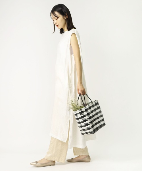 salle de bal（サルデバル）の「salle de bal / サルデバル メルカドバッグ　マルシェバッグ お買い物バッグ メッシュバッグ（かごバッグ・レディース・ブラック/グレー/オレンジ/ライトグリーン・FREE）」の6枚目の写真