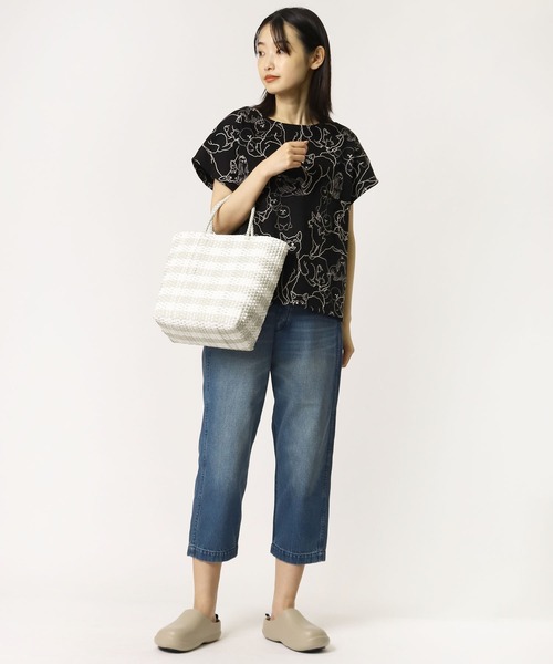 salle de bal（サルデバル）の「salle de bal / サルデバル メルカドバッグ　マルシェバッグ お買い物バッグ メッシュバッグ（かごバッグ・レディース・ブラック/グレー/オレンジ/ライトグリーン・FREE）」の12枚目の写真