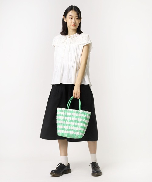 salle de bal（サルデバル）の「salle de bal / サルデバル メルカドバッグ　マルシェバッグ お買い物バッグ メッシュバッグ（かごバッグ・レディース・ブラック/グレー/オレンジ/ライトグリーン・FREE）」の15枚目の写真