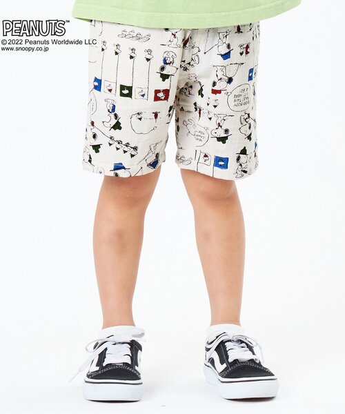 PEANUTS(ピーナッツ)の「PEANUTSコラボ ハーフパンツ 5分丈(その他パンツ・キッズ・ブラウン/イエロー/ブルー/キナリ・90/100/110/120/80/130/95/140)」の1枚目の写真