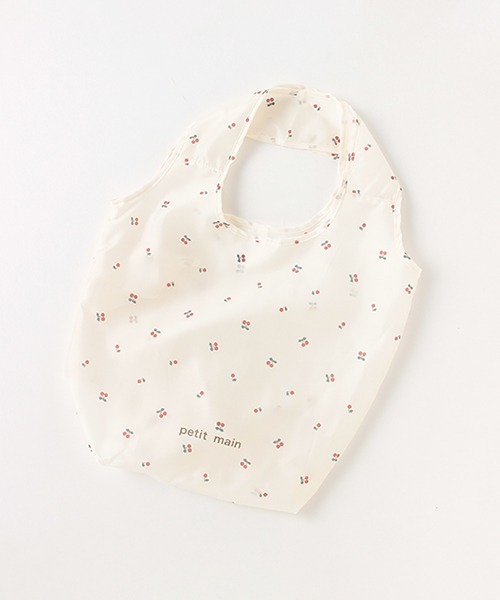 petit main（プティマイン）の「ポケッタブルエコバッグ（エコバッグ/サブバッグ・キッズ・マルチ/アイボリー/ブラック/ライトピンク・FREE）」の4枚目の写真