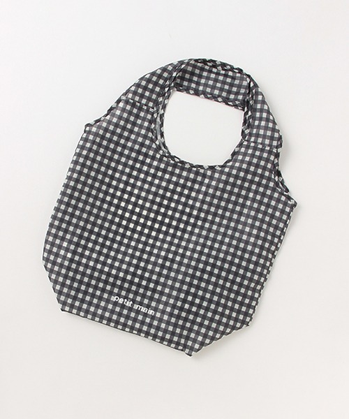 petit main（プティマイン）の「ポケッタブルエコバッグ（エコバッグ/サブバッグ・キッズ・マルチ/アイボリー/ブラック/ライトピンク・FREE）」の3枚目の写真