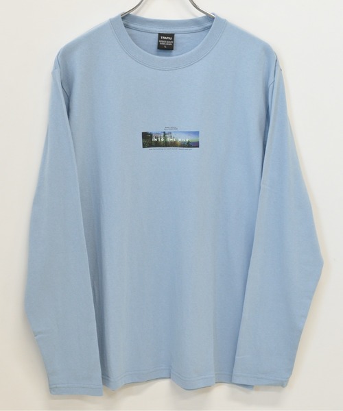 TRAP/U (トラップユー)の「フロント ボックスプリント コットン 天竺 ロングTシャツ(Tシャツ/カットソー・メンズ・ホワイト/サックスブルー/ブラック・L/M)」の7枚目の写真
