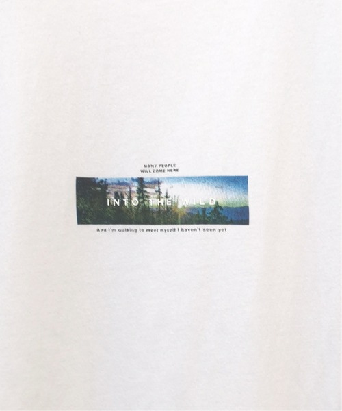 TRAP/U (トラップユー)の「フロント ボックスプリント コットン 天竺 ロングTシャツ(Tシャツ/カットソー・メンズ・ホワイト/サックスブルー/ブラック・L/M)」の8枚目の写真