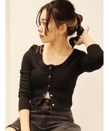 EVRIS | ドットボタンリブロンTEE(Tシャツ/カットソー)