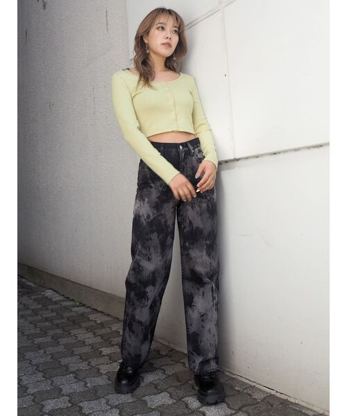 EVRIS(エヴリス)の「ドットボタンリブロンTEE(Tシャツ/カットソー・レディース・グリーン/ブラック/アイボリー・FREE)」の13枚目の写真