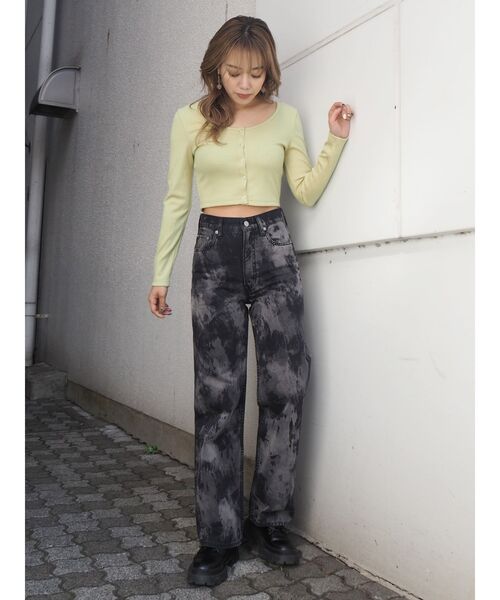 EVRIS(エヴリス)の「ドットボタンリブロンTEE(Tシャツ/カットソー・レディース・グリーン/ブラック/アイボリー・FREE)」の14枚目の写真