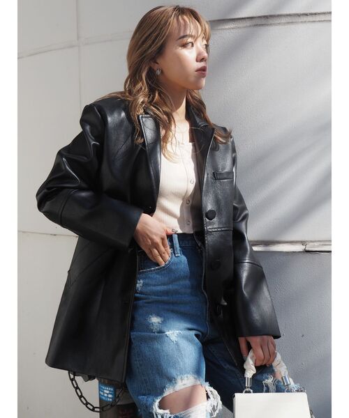 EVRIS(エヴリス)の「ドットボタンリブロンTEE(Tシャツ/カットソー・レディース・グリーン/ブラック/アイボリー・FREE)」の18枚目の写真