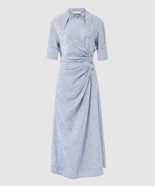 GANNI(ガニー)の「Viscose Jacquard(ワンピース・レディース・ラベンダー・36/34)」の1枚目の写真