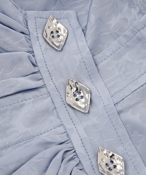 GANNI(ガニー)の「Viscose Jacquard(ワンピース・レディース・ラベンダー・36/34)」の4枚目の写真