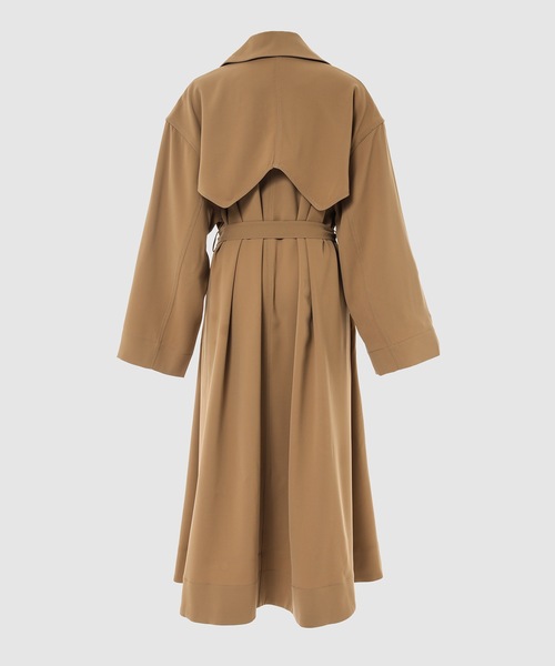 GANNI（ガニー）の「Drapey Twill（ステンカラーコート・レディース・ベージュ・S/M）」の2枚目の写真