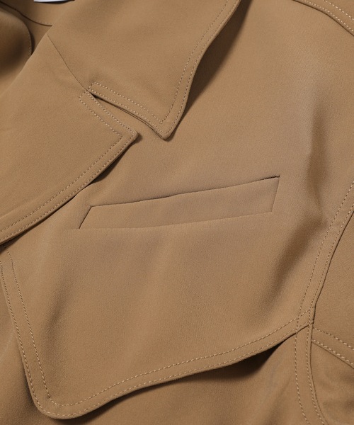 GANNI（ガニー）の「Drapey Twill（ステンカラーコート・レディース・ベージュ・S/M）」の3枚目の写真