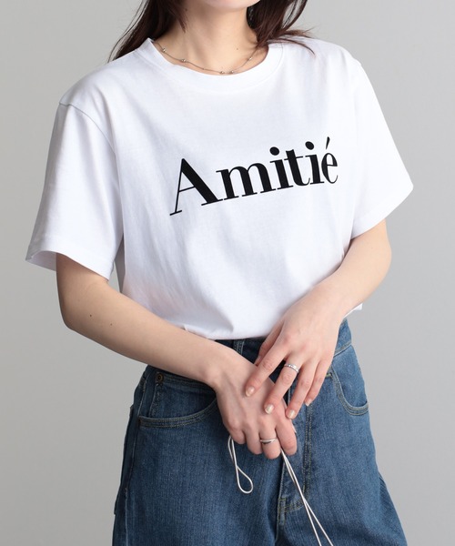 RANAN（ラナン）の「フロッキープリントロゴＴシャツ（Tシャツ/カットソー・レディース・オフホワイト/チャコール/グレー系2/ホワイト系2/ホワイト系1/グレー系1/ホワイト系3/ライトグレー系3・LL/M/L）」の4枚目の写真