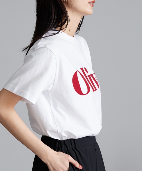 RANAN（ラナン）の「フロッキープリントロゴＴシャツ（Tシャツ/カットソー・レディース・オフホワイト/チャコール/グレー系2/ホワイト系2/ホワイト系1/グレー系1/ホワイト系3/ライトグレー系3・LL/M/L）」の22枚目の写真