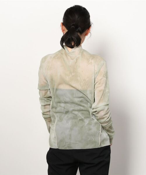 MARECHAL TERRE（マルシャルテル）の「MARECHAL TERRE（マルシャルテル) パターンメッシュチュールトップス/ZMT222CT106（Tシャツ/カットソー・レディース・グリーン/ピンク・2）」の3枚目の写真