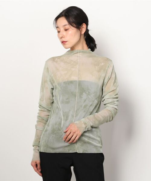 MARECHAL TERRE（マルシャルテル）の「MARECHAL TERRE（マルシャルテル) パターンメッシュチュールトップス/ZMT222CT106（Tシャツ/カットソー・レディース・グリーン/ピンク・2）」の10枚目の写真