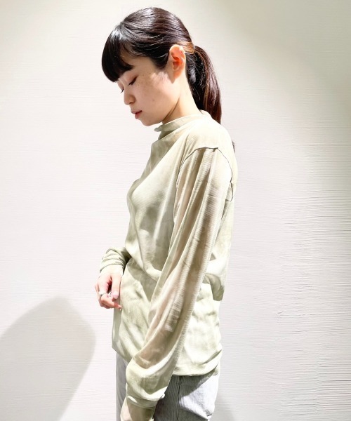 MARECHAL TERRE（マルシャルテル）の「MARECHAL TERRE（マルシャルテル) パターンメッシュチュールトップス/ZMT222CT106（Tシャツ/カットソー・レディース・グリーン/ピンク・2）」の11枚目の写真