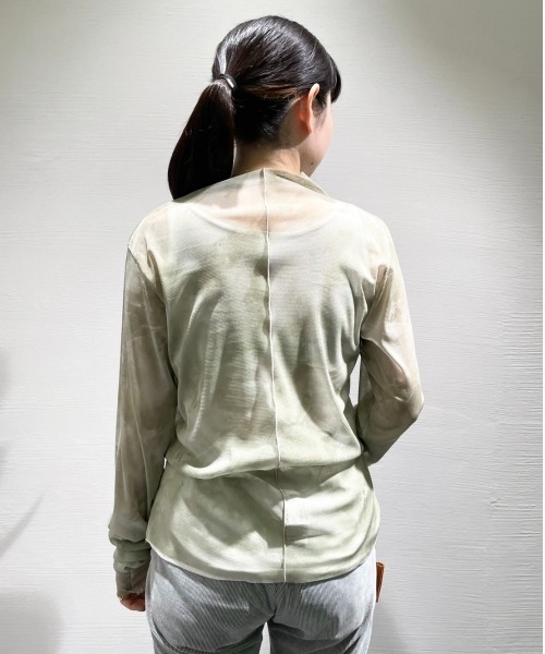 MARECHAL TERRE（マルシャルテル）の「MARECHAL TERRE（マルシャルテル) パターンメッシュチュールトップス/ZMT222CT106（Tシャツ/カットソー・レディース・グリーン/ピンク・2）」の12枚目の写真