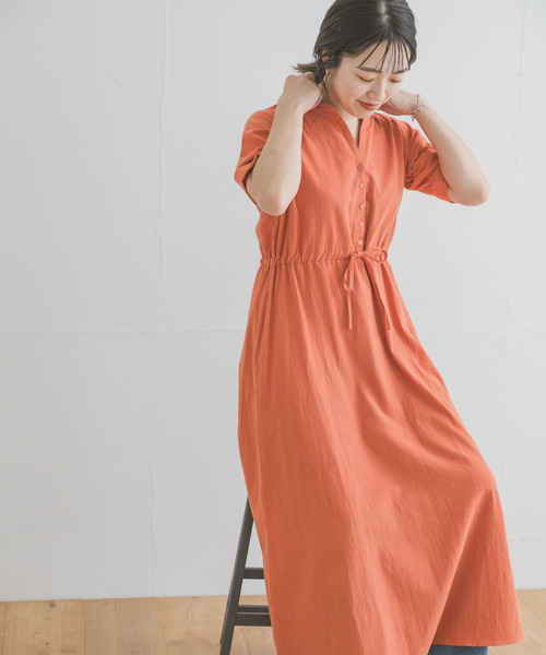 ITEMS URBANRESEARCH（アイテムズ アーバンリサーチ）の「ドライコットンワンピース（ワンピース・レディース・ベージュ/ネイビー/オレンジ/モカ・FREE）」の10枚目の写真