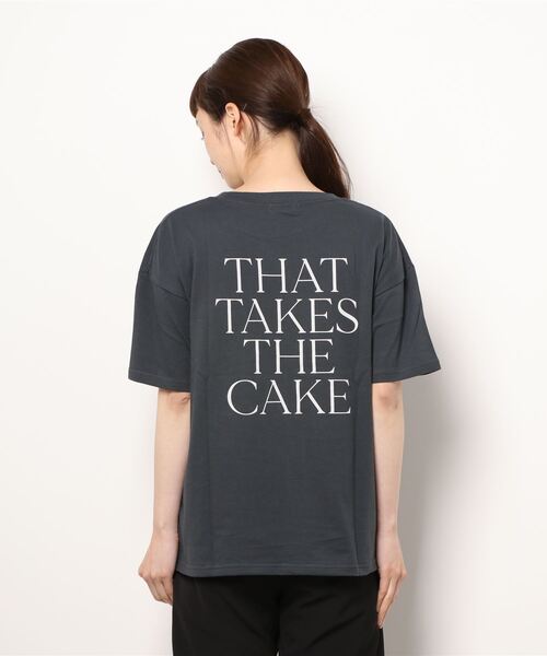 Samansa Mos2（サマンサ モスモス）の「刺繍×バックプリントTシャツ（Tシャツ/カットソー・レディース・ベージュ/オフホワイト/ピンク/チャコール・ﾌﾘ-）」の6枚目の写真