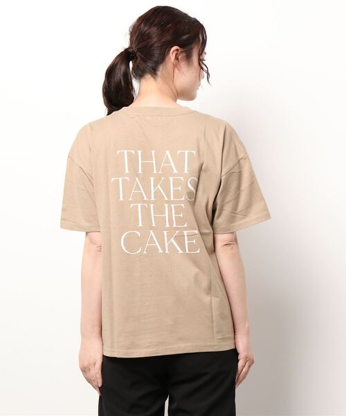 Samansa Mos2（サマンサ モスモス）の「刺繍×バックプリントTシャツ（Tシャツ/カットソー・レディース・ベージュ/オフホワイト/ピンク/チャコール・ﾌﾘ-）」の7枚目の写真