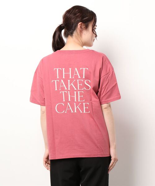 Samansa Mos2（サマンサ モスモス）の「刺繍×バックプリントTシャツ（Tシャツ/カットソー・レディース・ベージュ/オフホワイト/ピンク/チャコール・ﾌﾘ-）」の8枚目の写真