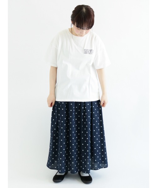 Samansa Mos2（サマンサ モスモス）の「刺繍×バックプリントTシャツ（Tシャツ/カットソー・レディース・ベージュ/オフホワイト/ピンク/チャコール・ﾌﾘ-）」の20枚目の写真