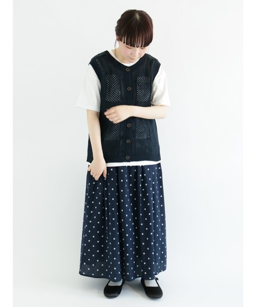 Samansa Mos2（サマンサ モスモス）の「刺繍×バックプリントTシャツ（Tシャツ/カットソー・レディース・ベージュ/オフホワイト/ピンク/チャコール・ﾌﾘ-）」の17枚目の写真