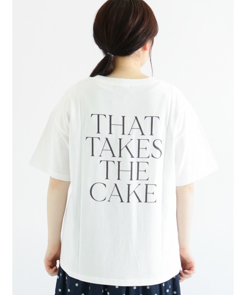 Samansa Mos2（サマンサ モスモス）の「刺繍×バックプリントTシャツ（Tシャツ/カットソー・レディース・ベージュ/オフホワイト/ピンク/チャコール・ﾌﾘ-）」の15枚目の写真