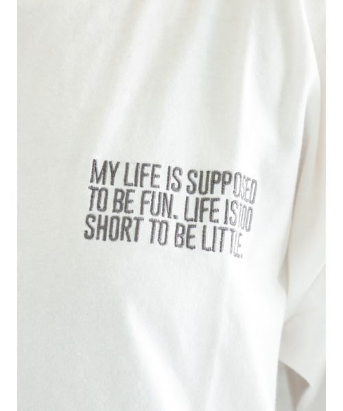 Samansa Mos2（サマンサ モスモス）の「刺繍×バックプリントTシャツ（Tシャツ/カットソー・レディース・ベージュ/オフホワイト/ピンク/チャコール・ﾌﾘ-）」の12枚目の写真