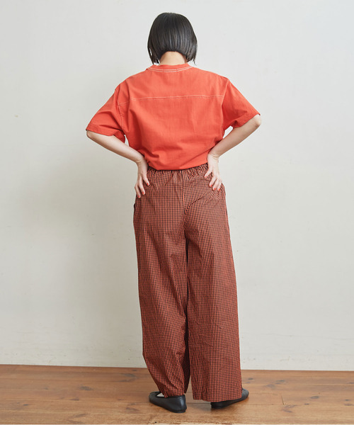 CHILD WOMAN（チャイルドウーマン）の「オーガニック天竺 フットボール半袖Tシャツ（Tシャツ/カットソー・レディース・アイボリー/オレンジ/ネイビー/ブラウン・FREE）」の17枚目の写真