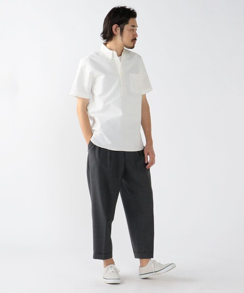 BEAMS PLUS（ビームスプラス）の「BEAMS PLUS / アメリカン オックスフォード プルオーバー ショートスリーブ ボタンダウン シャツ（シャツ/ブラウス・メンズ・ホワイト/ブルー・SMALL/X-LARGE/LARGE/MEDIUM）」の5枚目の写真