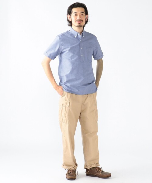 BEAMS PLUS（ビームスプラス）の「BEAMS PLUS / アメリカン オックスフォード プルオーバー ショートスリーブ ボタンダウン シャツ（シャツ/ブラウス・メンズ・ホワイト/ブルー・SMALL/X-LARGE/LARGE/MEDIUM）」の7枚目の写真