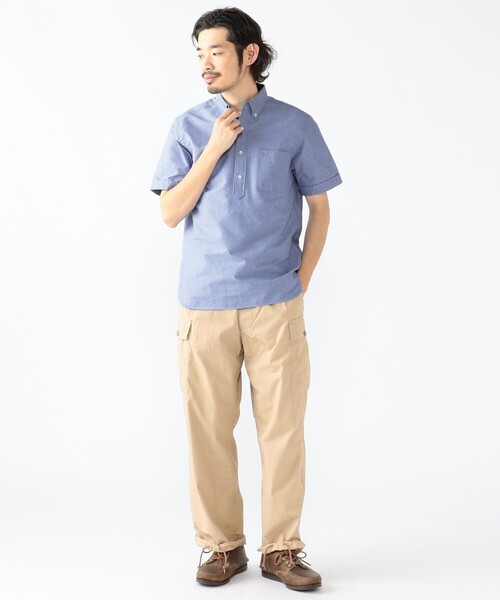 BEAMS PLUS（ビームスプラス）の「BEAMS PLUS / アメリカン オックスフォード プルオーバー ショートスリーブ ボタンダウン シャツ（シャツ/ブラウス・メンズ・ホワイト/ブルー・SMALL/X-LARGE/LARGE/MEDIUM）」の8枚目の写真