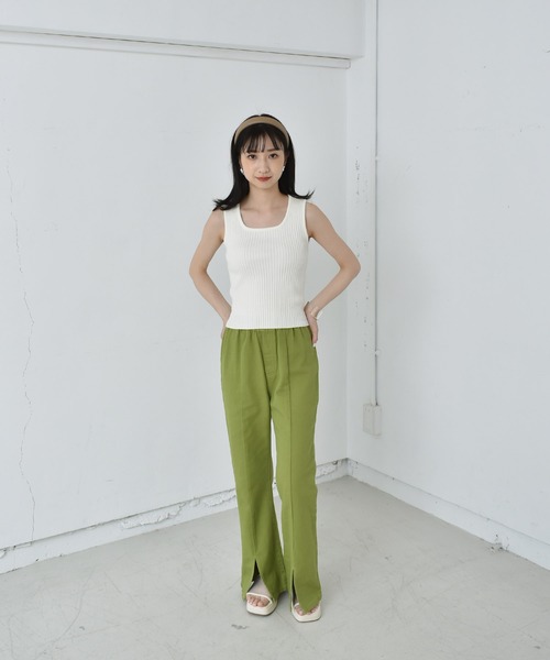 RETRO GIRL（レトロガール）の「アソートリブタンク（タンクトップ・レディース・アイボリー/ブルー/グリーン/ブラック/ホワイト/オレンジ・FREE）」の7枚目の写真