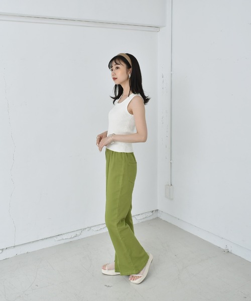 RETRO GIRL（レトロガール）の「アソートリブタンク（タンクトップ・レディース・アイボリー/ブルー/グリーン/ブラック/ホワイト/オレンジ・FREE）」の8枚目の写真