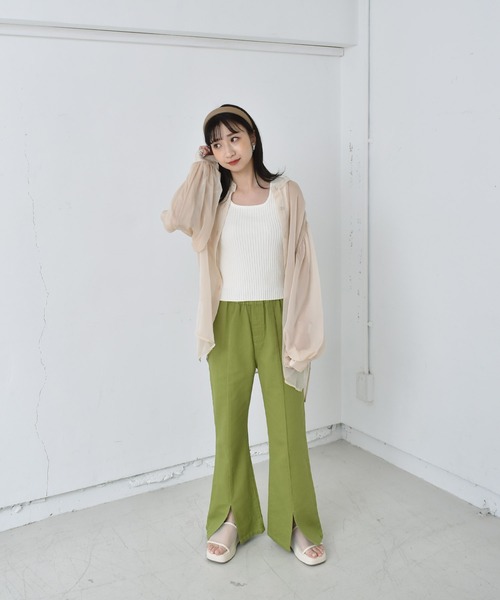 RETRO GIRL（レトロガール）の「アソートリブタンク（タンクトップ・レディース・アイボリー/ブルー/グリーン/ブラック/ホワイト/オレンジ・FREE）」の11枚目の写真