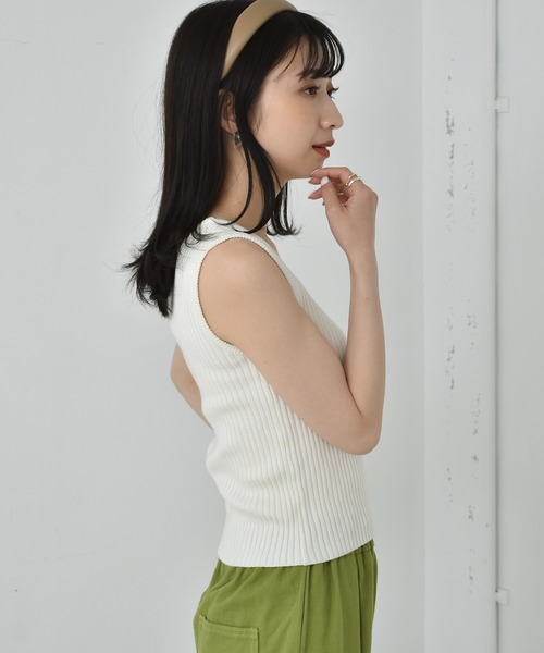 RETRO GIRL（レトロガール）の「アソートリブタンク（タンクトップ・レディース・アイボリー/ブルー/グリーン/ブラック/ホワイト/オレンジ・FREE）」の14枚目の写真