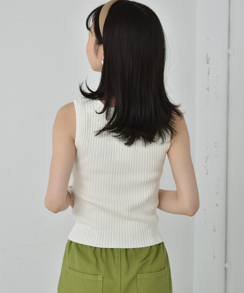 RETRO GIRL（レトロガール）の「アソートリブタンク（タンクトップ・レディース・アイボリー/ブルー/グリーン/ブラック/ホワイト/オレンジ・FREE）」の15枚目の写真