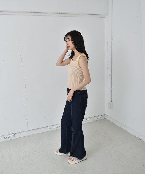 RETRO GIRL（レトロガール）の「アソートリブタンク（タンクトップ・レディース・アイボリー/ブルー/グリーン/ブラック/ホワイト/オレンジ・FREE）」の17枚目の写真