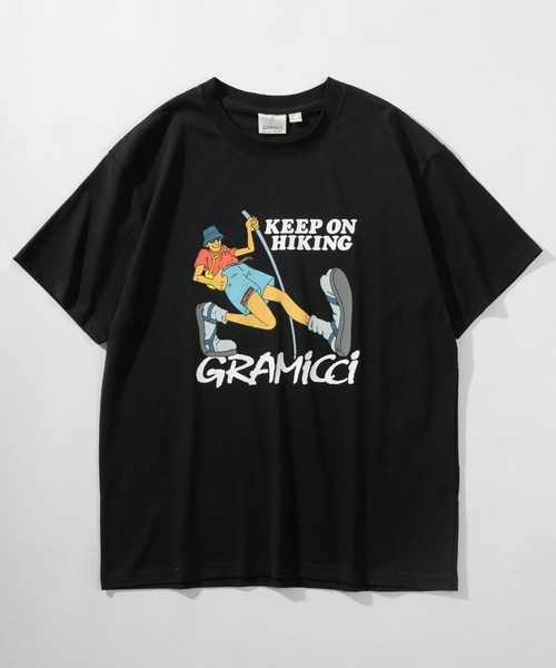 Gramicci(グラミチ)の「【GRAMICCI/グラミチ】ビッグシルエット イラストデザインプリント 半袖Tシャツ/KEEP ON HIKING イラストTシャツ(Tシャツ/カットソー・メンズ・ホワイト/ブラック・M/L)」の3枚目の写真
