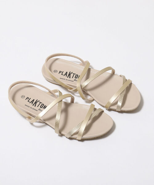 PLAKTON(プラクトン)の「【PLAKTON/ プラクトン】ダブルクロスサンダル(サンダル・レディース・ゴールド/シルバー/ブラック・36/37/38)」の3枚目の写真