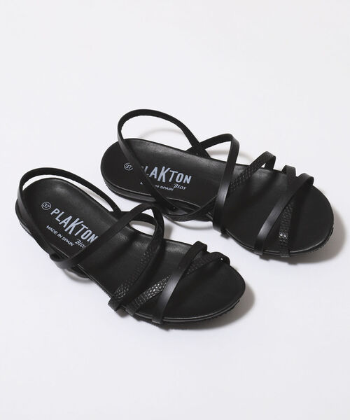 PLAKTON(プラクトン)の「【PLAKTON/ プラクトン】ダブルクロスサンダル(サンダル・レディース・ゴールド/シルバー/ブラック・36/37/38)」の2枚目の写真