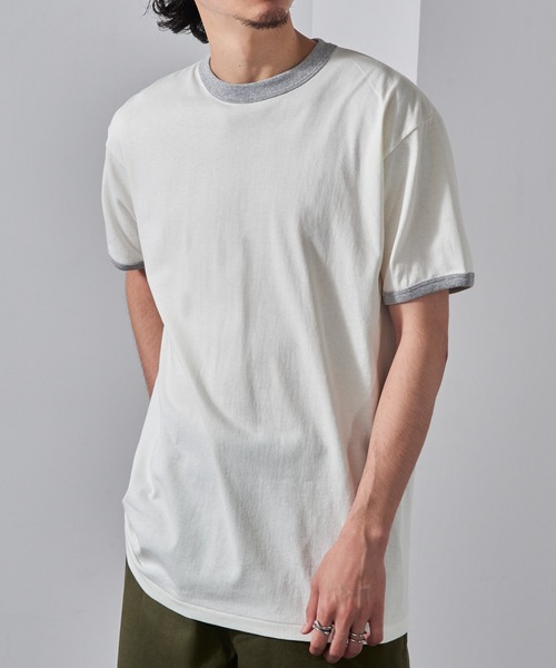 セール】【Cross＆Stitch】カレッジリンガーTシャツ OE1121（Tシャツ