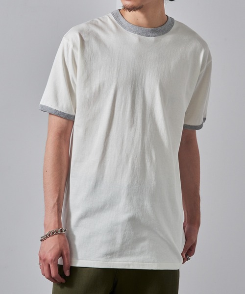 【肉厚 胸刺繍 /Gris Clair】HERMES ジャージーTシャツ 胸刺繍リンガーTシャツ[品番：PA000014371]｜coca（コカ）の